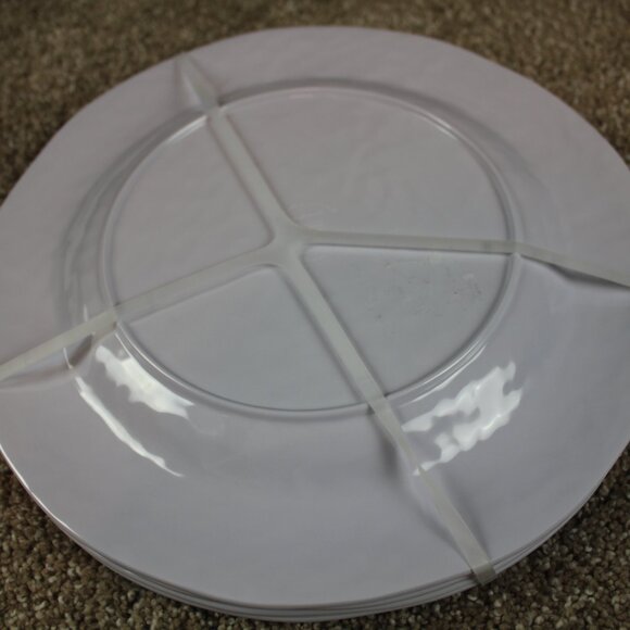 Soho Loft Blue Brown Rustic Flower Set of 4 11" Melamine Dinner Plates NWT RARE - Picture 6 of 7